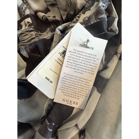 NWT Guess Eco Adriana Icon Mesh Bodycon Mini Dress Size Large - Picture 6 of 8